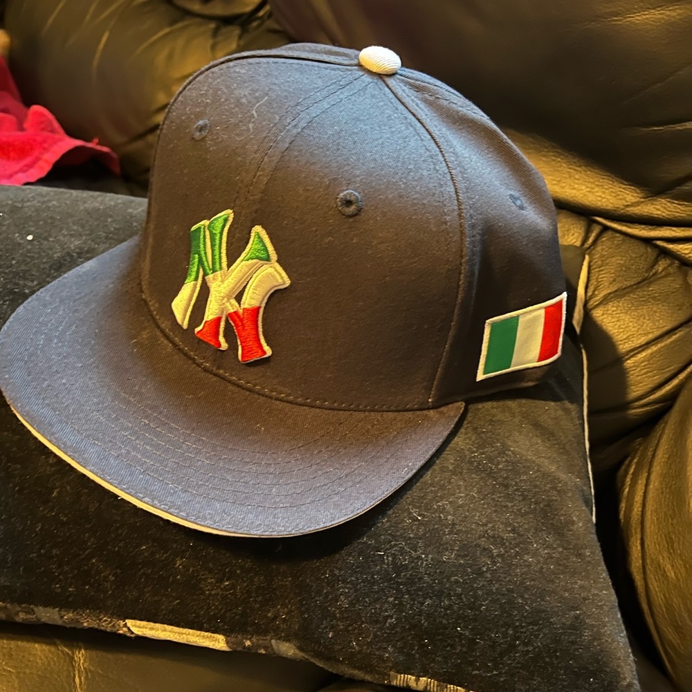 Men's Black Baseball Cap with Tricolor NY Patch